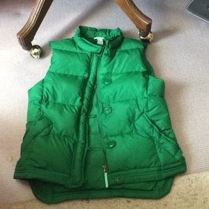 J. Crew Down Puffer Vest Green Medium